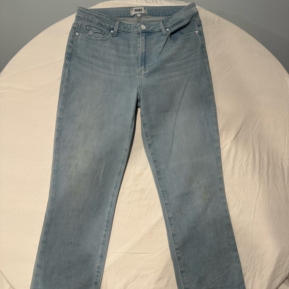 Paige Cindy Crop High Rise Straight Leg Jeans Women’s Size 29 Light Wash - Picture 1 of 7